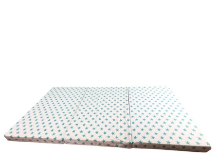 Saltea Pliabila Spuma Poliuretanica 120x60x5 cm - Light Blue Stars - Img 2