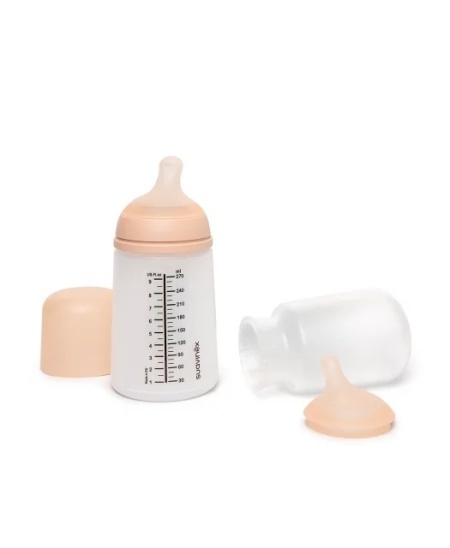 Set biberon anticolici 270 ml + tetina cu debit mediu + saculet silicon Zero Zero Suavinex - Img 3