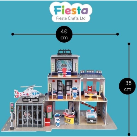 Set constructie puzzle 3D - Statie de politie Fiesta Crafts FCT-3058 - Img 5