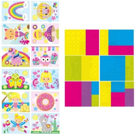 Set creativ cu stickere pe culori si forme Grafix GR100062 - Img 3