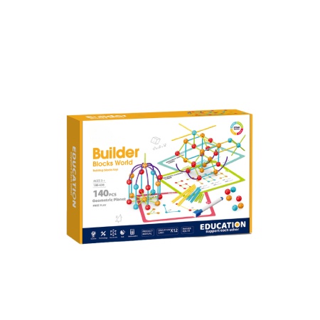 Set de constructie STEAM - Forme 3D ( 140 piese) - Img 4