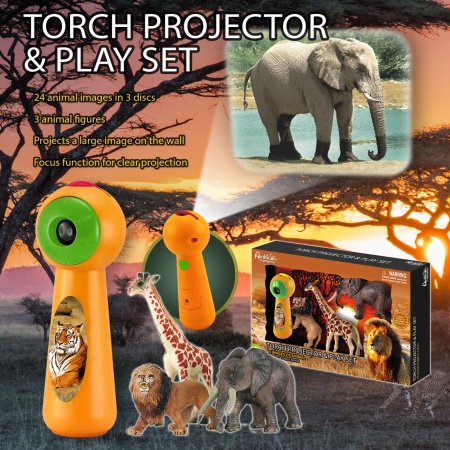 Set proiector tip lanterna &amp; 3 figurine - Animalute - Img 2