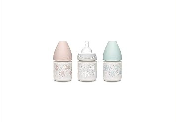 Biberon 150 ml cu tetina rotunda din silicon, debit lent, iepuras gri Hygge Suavinex - Img 4