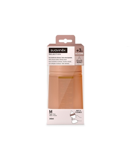Biberon din silicon, 240ml, Colour Essence SX Pro debit mediu, rosu - Img 6