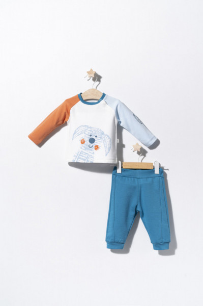 Compleu 2 piese Dogs pentru baietei, Tongs baby (Culoare: Mustar, Marime: 6-9 luni) - Img 2