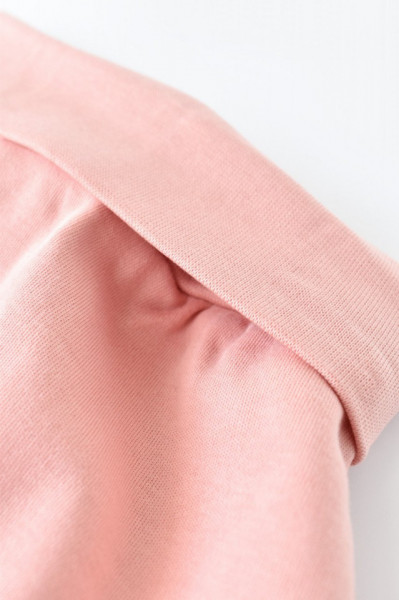Pantaloni Bebe Unisex din bumbac organic Roz pudra (Marime: 6-9 luni) - Img 3