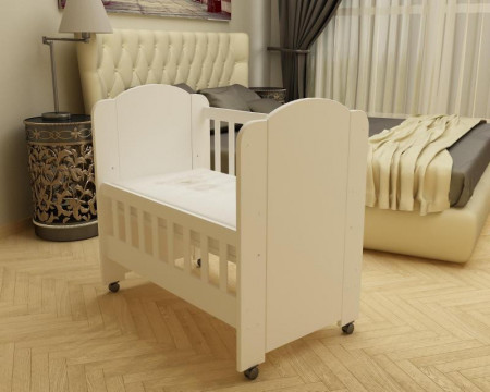 Patut MyKids MOKSI cu lat. demontabila Alb-Alb D101 - Img 2