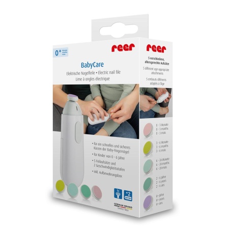Pila electrica de unghii pentru copii si bebelusi, 5 pile diferite, Reer BabyCare 81100 - Img 3