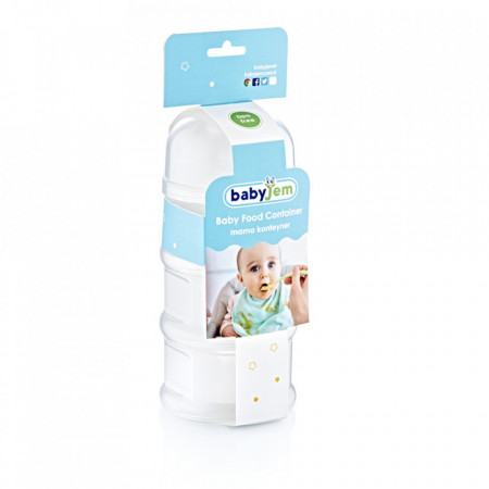Recipient lapte praf BabyJem cu 3 compartimente (Culoare: Alb) - Img 3