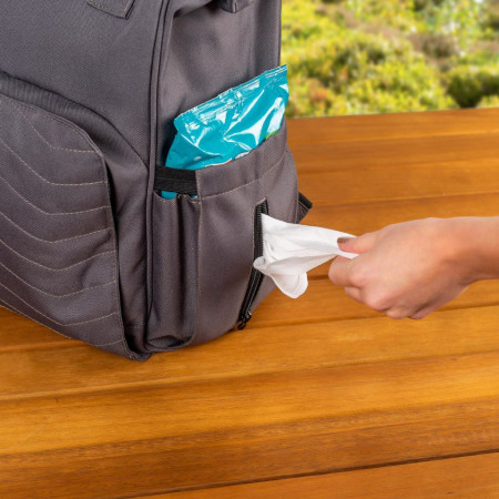 Rucsac multifunctional cu aleza pentru schimbat scutecul bebelusului, din plastic reciclat, Reer Growing Backpack 84221 - Img 7