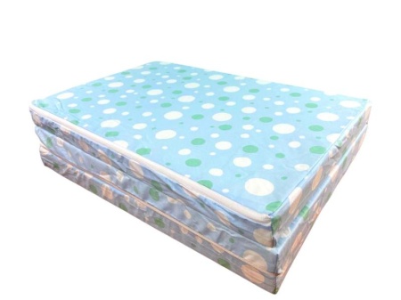 Saltea Pliabila Spuma Poliuretanica 120x60x5 cm - Light Blue with Dots - Img 4
