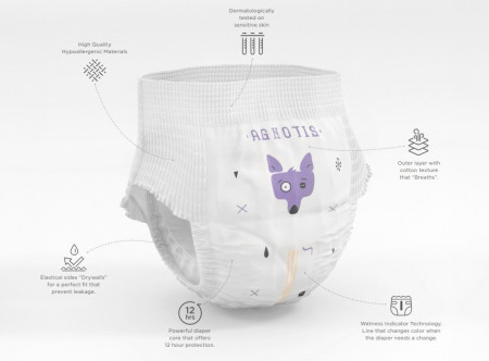 Scutece tip chilotel hipoalergenice Agnotis pants, marimea nr. 5, 13-17 kg, 36 bucati - Img 2