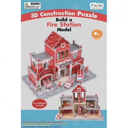 Set constructie puzzle 3D - Statie de pompieri Fiesta Crafts FCT-3047 - Img 7