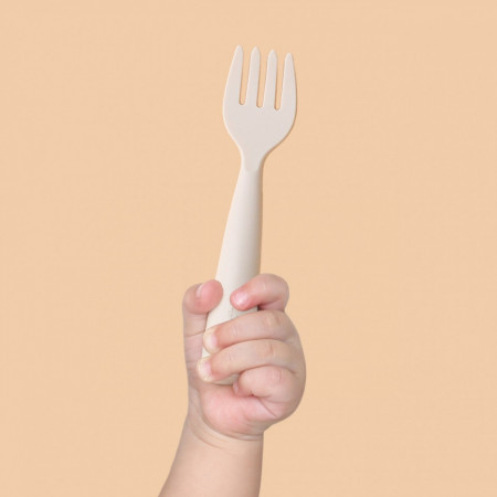 Set diversificare hrana bebelusi Miniware Little Foodie, 100% din materiale naturale biodegradabile, 6 piese, Vanilla+Cotton candy - Img 4