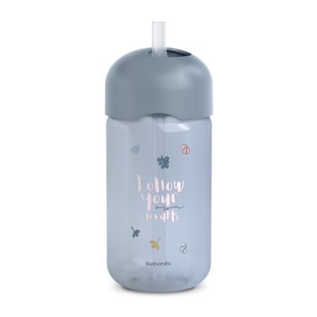Sticla de apa fara picurare, Bears, 340 ml, albastru, Suavinex - Img 3