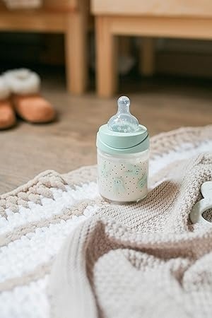 Biberon 150 ml cu tetina rotunda din silicon, debit lent, iepuras verde Hygge Suavinex - Img 5