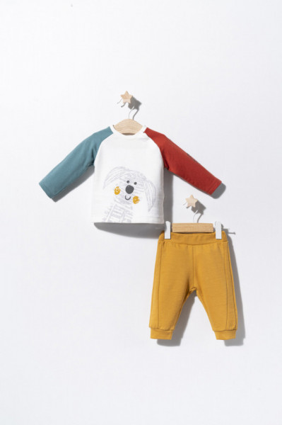 Compleu 2 piese Dogs pentru baietei, Tongs baby (Culoare: Mustar, Marime: 6-9 luni) - Img 5