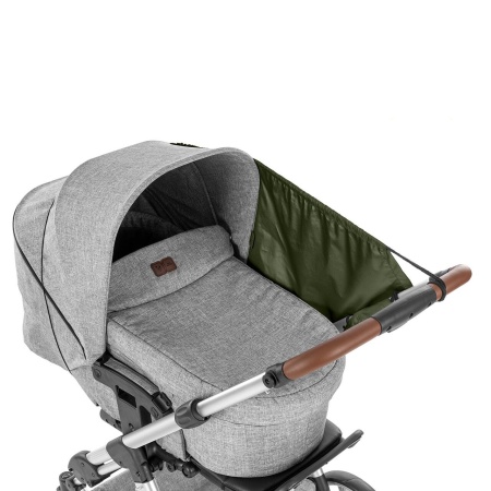 Copertina solara carucior copii, protectie UV UPF 80+, parasolar universal reglabil, protectie vant si ploaie usoara, prindere elastica universala, montare rapida, verde, Reer ShineSafe 84313 - Img 10