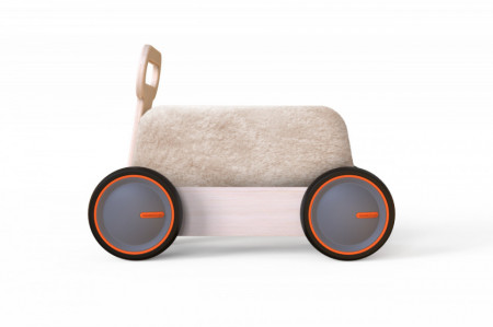 Jucarie din lemn 3 in 1 Ursulet DriveMe Soft: masinuta ride-on, premergator si carucior de jucarii MamaToyz - Img 5