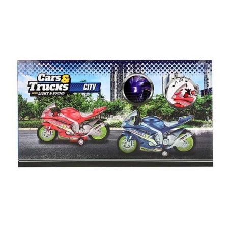 Motocicleta de Curse cu Lumini si Sunete 30 cm Toi-Toys TT29210Z - Img 8