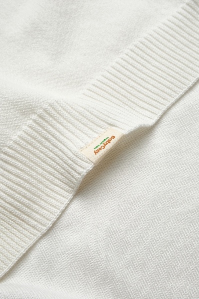Paturica cu ursulet pentru nou nascut, 100% bumbac organic, TeddyBear, BabyCosy, ecru - Img 5