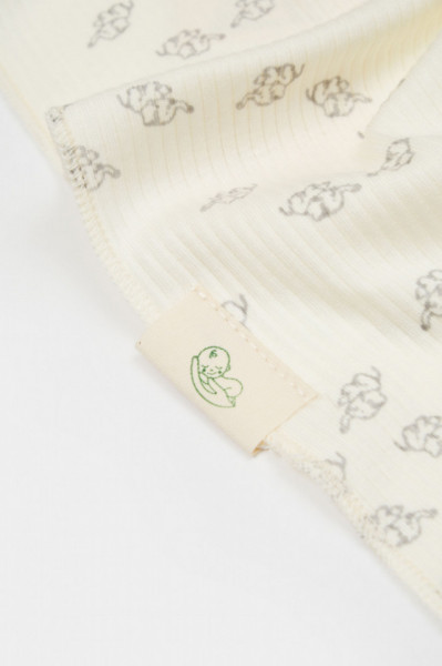 Paturica Printed, BabyCosy, 50% modal+50% bumbac, Ecru, 85X85 cm - Img 3