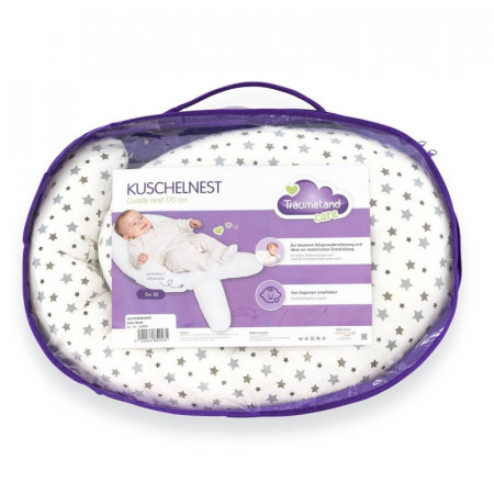 Perna pentru bebelusi Cuddly Nest Grey Stars - Img 2