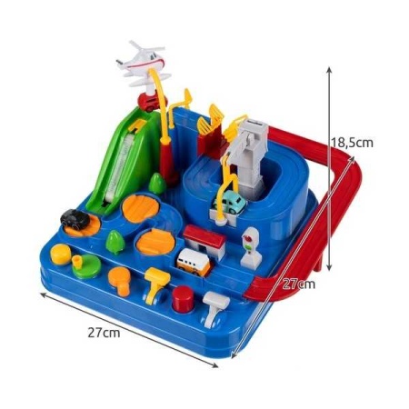 Pista de curse cu obstacole, 4 masinute si helicopter Kruzzel MY18259 - Img 6
