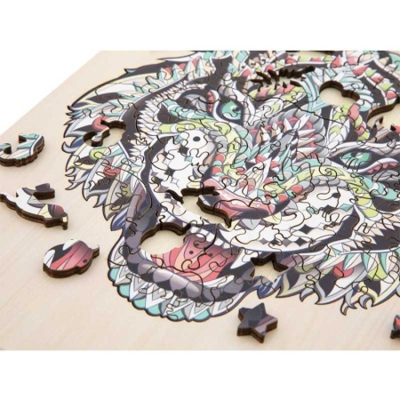 Puzzle Lemn Tigru, 135 piese, 30x22.5 cm Grafix GR400062 - Img 4