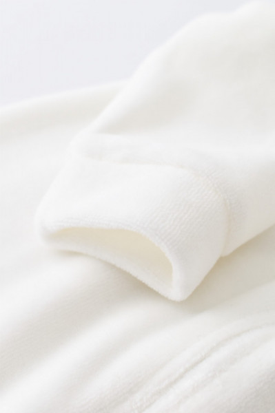 Salopeta cu maneca lunga si fermoar din 80%bumbac organic si 20% poliester - Ecru, Baby Cosy (Marime: 12-18 Luni) - Img 4