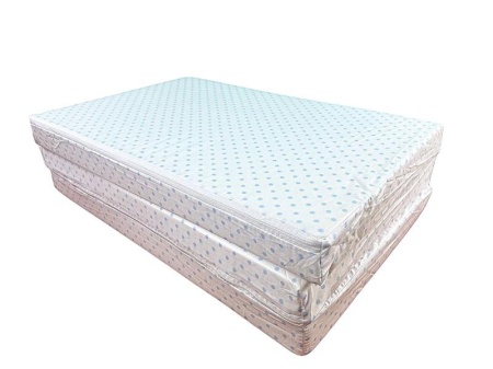 Saltea Pliabila Spuma Poliuretanica 120x60x5 cm - Light Blue Dots - Img 3