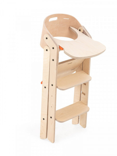 Scaun de masa multifunctional pentru bebelusi, MamaToyz, pliabil, cu masuta, transformabil, lemn, 6 luni - adolescent, natur - Img 8