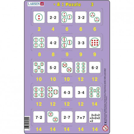 Set 16 Puzzle-uri Inmultire si Impartire, 25 Piese Larsen LRP49 - Img 4