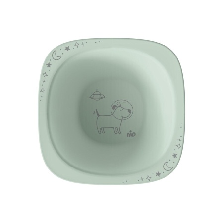 Set 2 castroane nip® Green pentru mancarea copiilor cu motive gravate laser, din materiale naturale regenerabile, fara BPA, fara melamina, lavabile in masina de spalat vase, Made in Germany, 4+ luni, verde, nip 38844 - Img 5