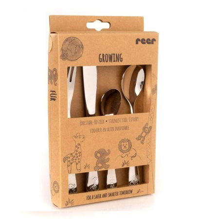 Set 4 tacamuri pentru copii, din otel inoxidabil cromat, Reer 22238 - Img 2