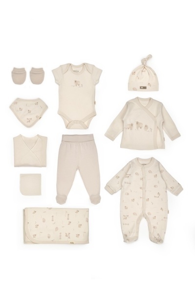 Set de 10 piese pentru nou nascut, 100% bumbac organic, Lamb, BabyCosy - Img 2