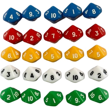 Set de 2 zaruri cu zece fete 1-10 1.65 cm Numlit NML18273 - Img 3