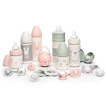 Biberon 270 ml cu tetina rotunda din silicon, 3 fluxuri, iepuras gri Hygge Suavinex - Img 3