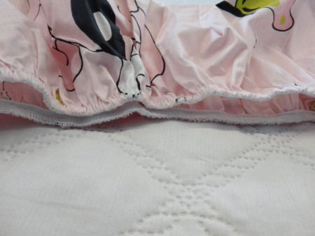 Cearcaf Imprimat cu Elastic Roz 120X60 - Img 3