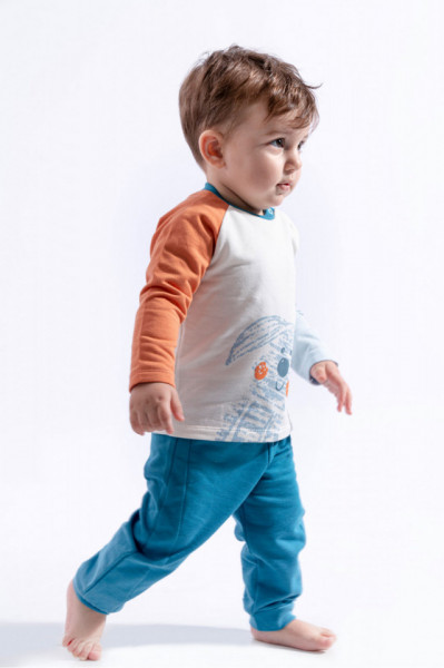 Compleu 2 piese Dogs pentru baietei, Tongs baby (Culoare: Mustar, Marime: 6-9 luni) - Img 3