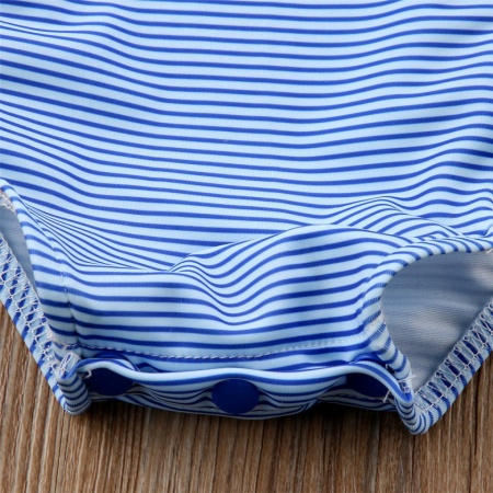 Costum de baie bleu cu dantela galbena Drool - Img 2