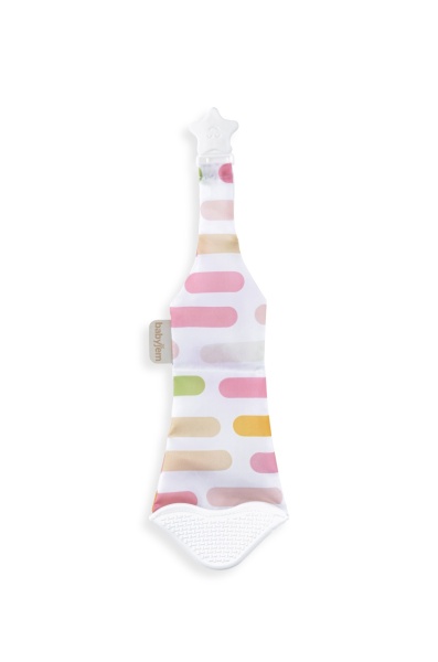 Cravata bebelusi cu accesoriu de dentitie BabyJem, roz - Img 2