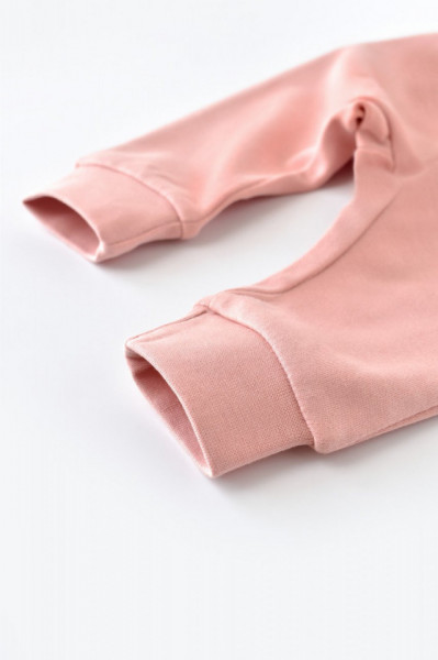 Pantaloni Bebe Unisex din bumbac organic Roz pudra (Marime: 6-9 luni) - Img 4
