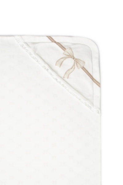 Paturica pentru nou nascut, 100% bumbac organic, Bow, BabyCosy, stone - Img 3