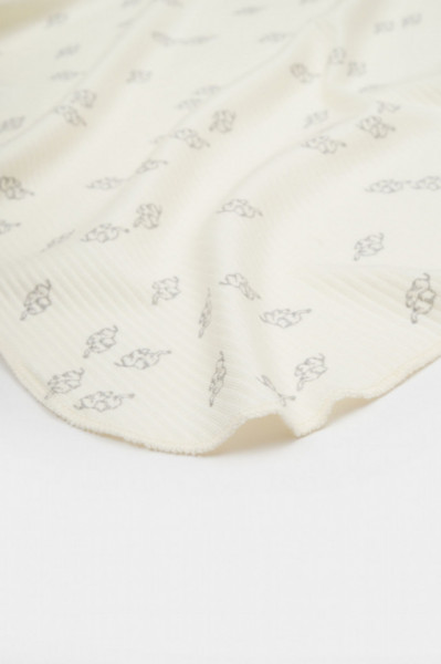 Paturica Printed, BabyCosy, 50% modal+50% bumbac, Ecru, 85X85 cm - Img 4