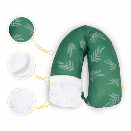 Perna pentru alaptat 2 in 1 Ammi+, Skiddou, Wild climber, Verde, â€Ž109 x 48 x 20 cm - Img 2