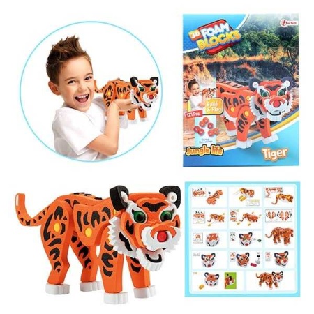 Puzzle 3D Spuma Tigru 121 piese Toi-Toys TT43546A - Img 3
