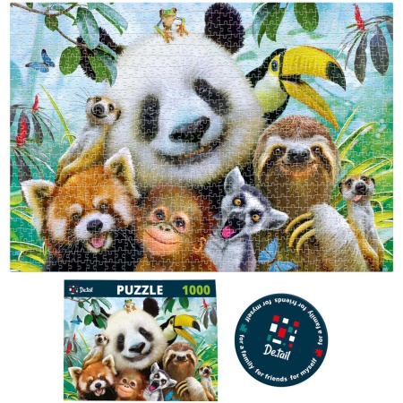 Puzzle Zoo Selfie, 47x67 cm, 1000 piese De.tail DT1000-03 - Img 2