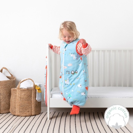 Sac de dormit cu picioruse si maneca lunga detasabila Farmyard 130 cm + manseta 2.5 Tog - Img 4