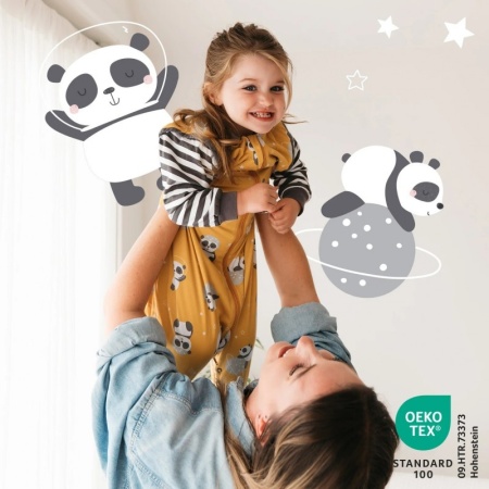 Sac de dormit cu picioruse si maneca lunga detasabila Panda 120 cm + manseta 1.0 Tog - Img 3